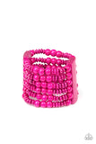 Paparazzi Don’t Stop Belize-ing -Pink Wood Bracelet