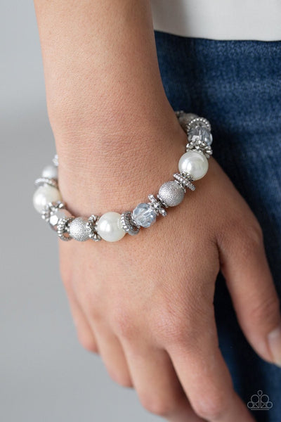 Paparazzi Sparkling Conversation - White Bracelet