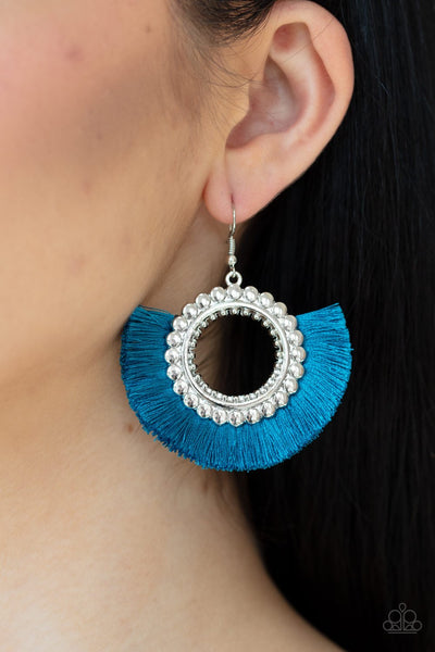 Paparazzi Fringe Fanatic - Blue Earrings