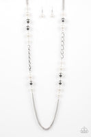 Paparazzi Uptown Talker - White Necklace