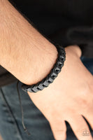 Paparazzi Grit and Grease - Black Urban Bracelet