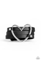 Paparazzi One Love One Heart - Black Wrap Bracelet