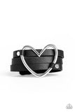 Paparazzi One Love One Heart - Black Wrap Bracelet