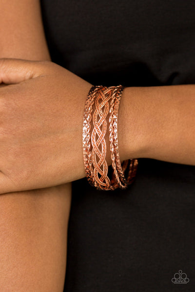 Paparazzi Straight Street - Copper Bracelet