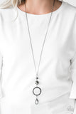 Paparazzi Bold Balancing Act - Black Lanyard Necklace