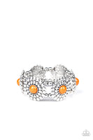 Paparazzi Bountiful Blossoms - Orange Bracelet