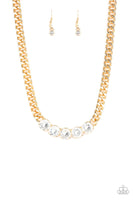 Paparazzi Rhinestone Renegade - Gold Necklace