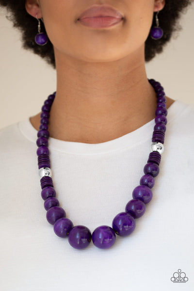 Paparazzi Panama Panorama - Purple Wood Necklace