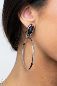 Paparazzi At Long LASSO - Black Clip-On Earrings