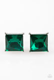 Paparazzi The Big Bang - Green Post Earrings