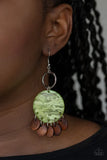 Paparazzi Beach Waves - Green Earrings