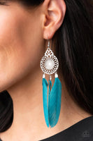 Paparazzi Pretty in PLUMES - Blue Earrings