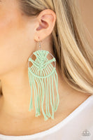 Paparazzi Macrame Myself and I - Green Earrings