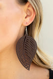 Paparazzi Amazon Zen - Brown Wood Earrings