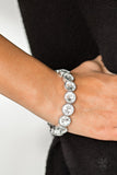 Paparazzi Number One Knockout - White Bracelet