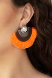 Paparazzi Fan The FLAMBOYANCE - Orange Earrings