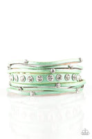 Paparazzi CATWALK It Off - Green Wrap Bracelet