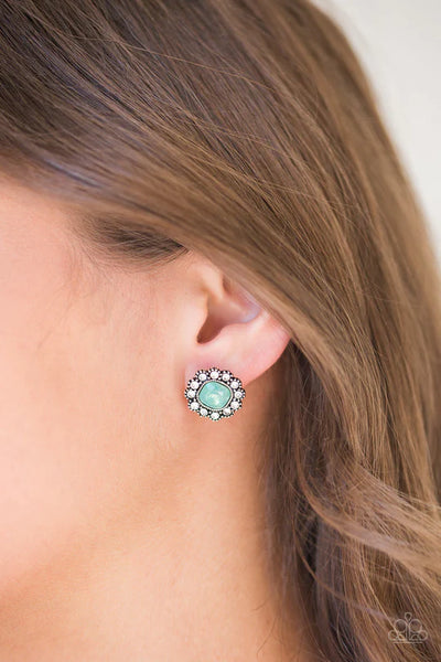 Paparazzi Little Lady - Green Post Earrings