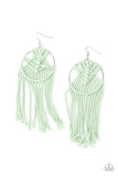 Paparazzi Macrame Myself and I - Green Earrings