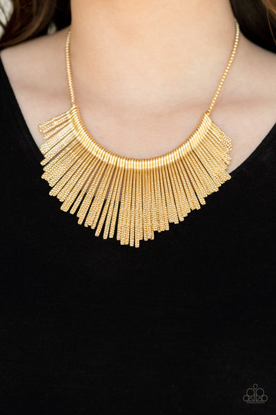 Paparazzi Metallic Mane - Gold Necklace