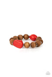 Paparazzi Abundantly Artisan - Red Bracelet