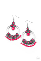 Paparazzi Palm Breeze - Pink Earrings