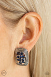 Paparazzi Darling Dazzle - Blue Clip-On Earrings