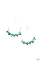 Paparazzi Crystal Collaboration - Green Hoop Earrings