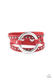 Paparazzi Studded Statement-Maker - Red Wrap Bracelet