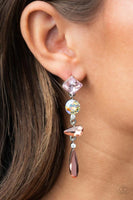 Paparazzi Rock Candy Elegance - Pink Post Earrings