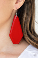 Paparazzi Vacation Ready - Red Wood Earrings