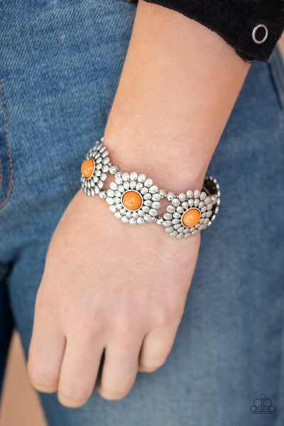 Paparazzi Bountiful Blossoms - Orange Bracelet