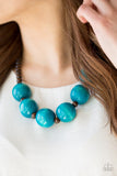 Paparazzi Oh My Miami - Blue Wood Necklace