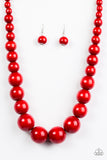 Paparazzi Effortlessly Everglades - Red Wooden Necklace