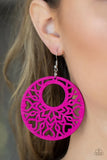 Paparazzi Tropical Reef - Pink Wood Earrings