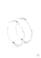 Paparazzi Asymmetrical Attitude - Silver Hoop Earrings