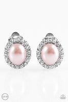 Paparazzi Romantically Regal - Pink Clip-On Earrings