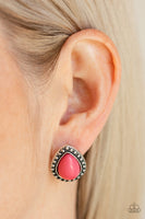 Paparazzi Boldly Beaded - Pink Post Earrings