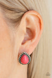 Paparazzi Boldly Beaded - Pink Post Earrings