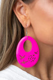 Paparazzi Home TWEET Home - Pink Wood Earrings