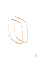 Paparazzi Brazen Beauty - Rose Gold Hoop Earrings