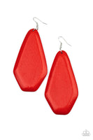 Paparazzi Vacation Ready - Red Wood Earrings