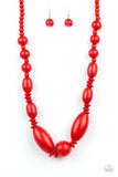 Paparazzi Summer Breezin - Red Wood Necklace