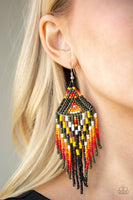 Paparazzi Boho Blast - Green Earrings