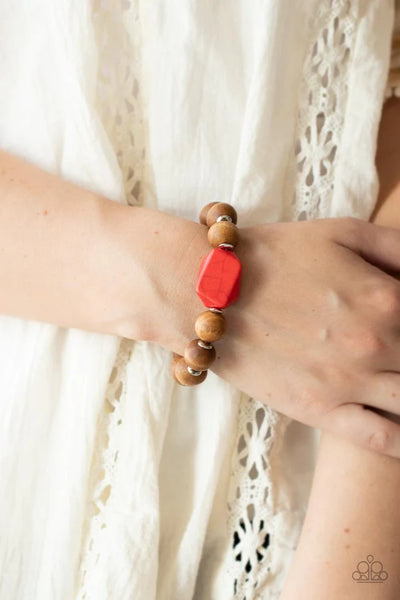 Paparazzi Abundantly Artisan - Red Bracelet