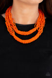 Paparazzi Right As RAINFOREST - Orange Necklace