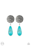 Paparazzi Prairie Bliss - Blue Clip-On Earrings