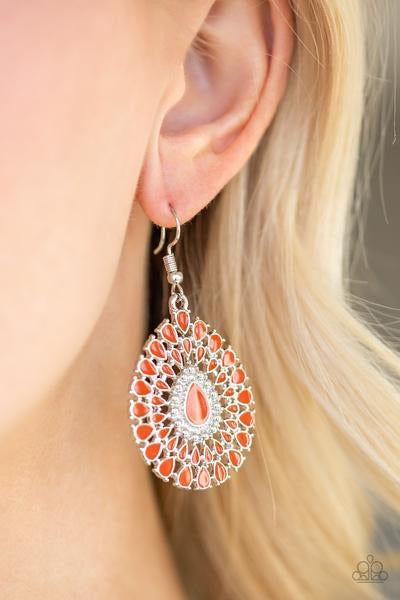 Paparazzi City Chateau - Orange Earrings