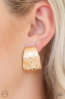 Paparazzi Superstar Shimmer - Gold Clip-on Earrings