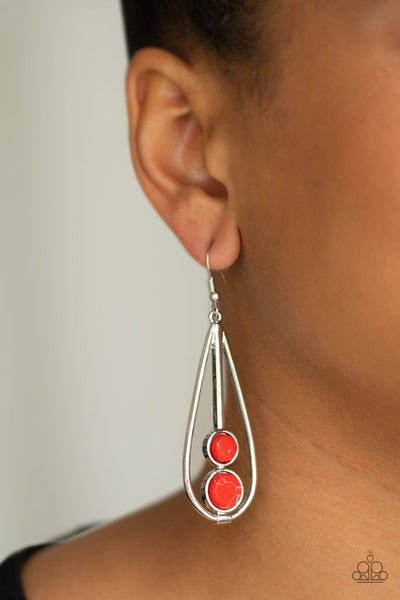 Paparazzi Natural Nova - Red Earrings